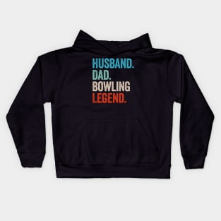 Husband Dad Bowling Legend - Retro Gift Kids Hoodie